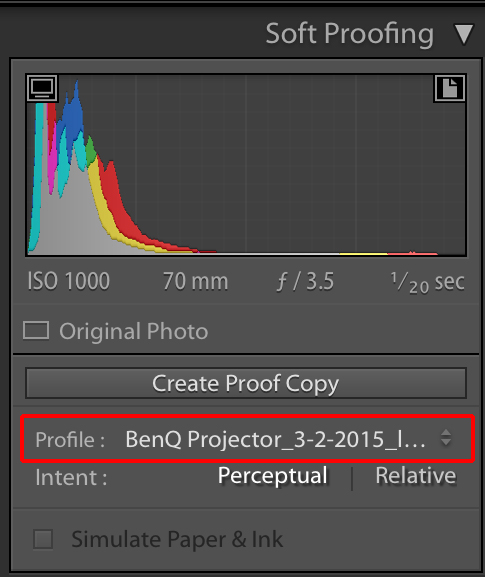 Lightroom Soft Proofing Mode
